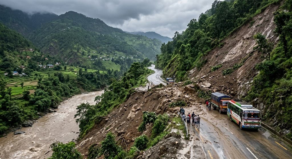 अविरल वर्षा र पहिरोले देशका धेरै राजमार्ग अवरुद्ध, रातिको समयमा यात्रामा कडाइ - Image 1